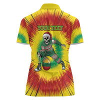 Personalized Lithuania Christmas Tie Dye Women Polo Shirt Skeleton Basketball Slam Dunk Santa Hat LT19