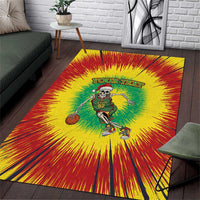 Lithuania Christmas Tie Dye Area Rug Skeleton Basketball Slam Dunk - Wonder Print Shop