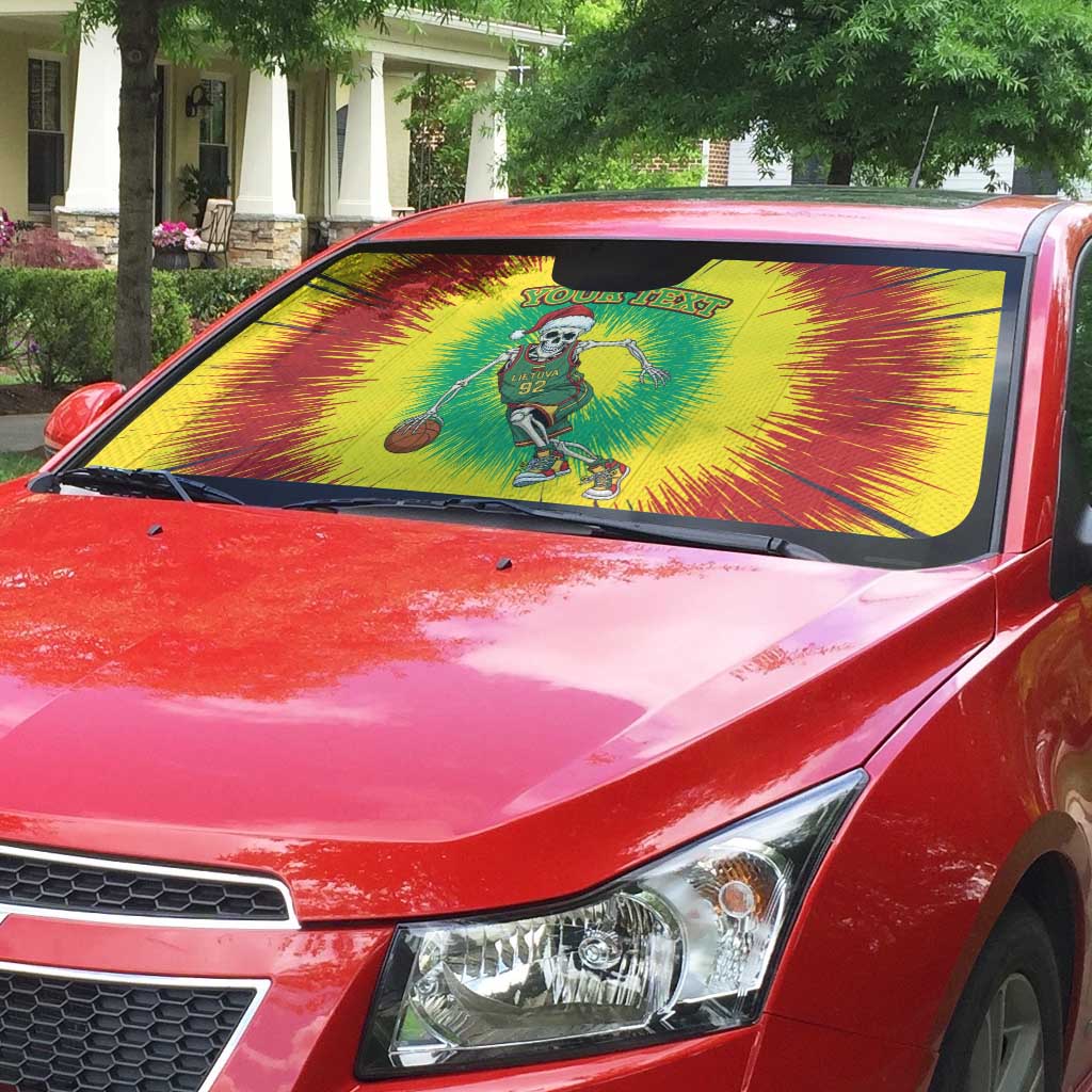 Lithuania Christmas Tie Dye Auto Sun Shade Skeleton Basketball Slam Dunk - Wonder Print Shop