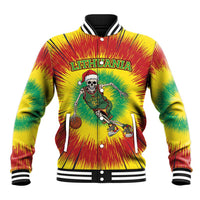 Personalized Lithuania Christmas Tie Dye Baseball Jacket Skeleton Basketball Slam Dunk LT19