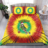 Lithuania Christmas Tie Dye Bedding Set Skeleton Basketball Slam Dunk - Wonder Print Shop