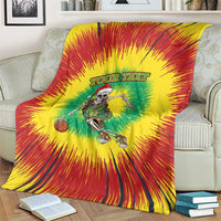 Lithuania Christmas Tie Dye Blanket Skeleton Basketball Slam Dunk - Wonder Print Shop