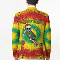 Personalized Lithuania Christmas Tie Dye Blazer Skeleton Basketball Slam Dunk LT19