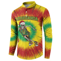 Personalized Lithuania Christmas Tie Dye Button Sweatshirt Skeleton Basketball Slam Dunk LT19