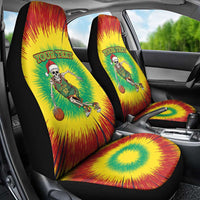 Lithuania Christmas Tie Dye Car Seat Cover Skeleton Basketball Slam Dunk - Wonder Print Shop