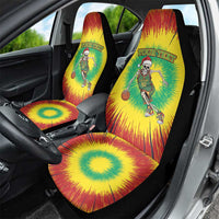 Lithuania Christmas Tie Dye Car Seat Cover Skeleton Basketball Slam Dunk - Wonder Print Shop