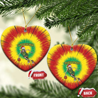 Lithuania Christmas Tie Dye Ceramic Ornament Skeleton Basketball Slam Dunk - Wonder Print Shop
