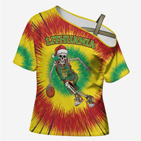 Personalized Lithuania Christmas Tie Dye Cross Shoulder Shirt Skeleton Basketball Slam Dunk LT19