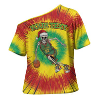 Personalized Lithuania Christmas Tie Dye Cross Shoulder Shirt Skeleton Basketball Slam Dunk LT19