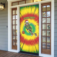 Lithuania Christmas Tie Dye Door Cover Skeleton Basketball Slam Dunk - Wonder Print Shop