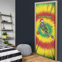 Lithuania Christmas Tie Dye Door Cover Skeleton Basketball Slam Dunk - Wonder Print Shop
