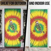 Lithuania Christmas Tie Dye Door Cover Skeleton Basketball Slam Dunk - Wonder Print Shop