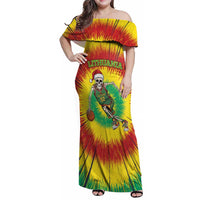 Personalized Lithuania Christmas Tie Dye Family Matching Off Shoulder Maxi Dress and Hawaiian Shirt Skeleton Basketball Slam Dunk LT19