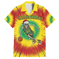Personalized Lithuania Christmas Tie Dye Family Matching Short Sleeve Bodycon Dress and Hawaiian Shirt Skeleton Basketball Slam Dunk LT19