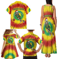 Personalized Lithuania Christmas Tie Dye Family Matching Tank Maxi Dress and Hawaiian Shirt Skeleton Basketball Slam Dunk LT19