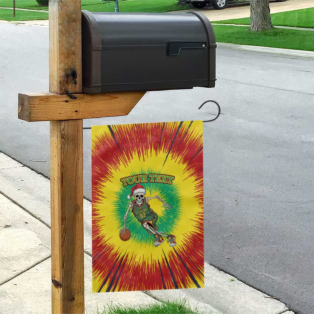 Lithuania Christmas Tie Dye Garden Flag Skeleton Basketball Slam Dunk - Wonder Print Shop