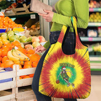 Lithuania Christmas Tie Dye Grocery Bag Skeleton Basketball Slam Dunk - Wonder Print Shop