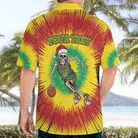 Personalized Lithuania Christmas Tie Dye Hawaiian Shirt Skeleton Basketball Slam Dunk LT19