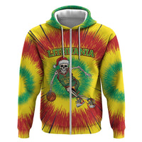 Personalized Lithuania Christmas Tie Dye Hoodie Skeleton Basketball Slam Dunk LT19