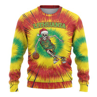 Lithuania Christmas Tie Dye Ugly Christmas Sweater Skeleton Basketball Slam Dunk - Wonder Print Shop