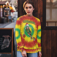 Lithuania Christmas Tie Dye Ugly Christmas Sweater Skeleton Basketball Slam Dunk - Wonder Print Shop