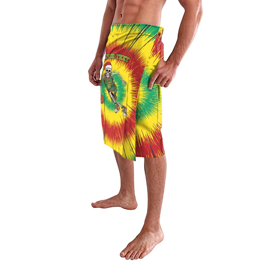 Personalized Lithuania Christmas Tie Dye Lavalava Skeleton Basketball Slam Dunk LT19
