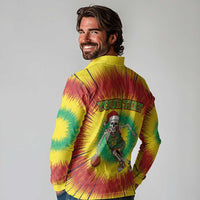 Personalized Lithuania Christmas Tie Dye Long Sleeve Polo Shirt Skeleton Basketball Slam Dunk LT19