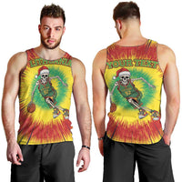 Personalized Lithuania Christmas Tie Dye Men Tank Top Skeleton Basketball Slam Dunk LT19