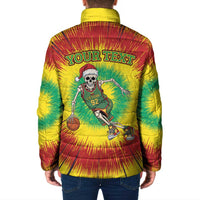 Personalized Lithuania Christmas Tie Dye Padded Jacket Skeleton Basketball Slam Dunk LT19