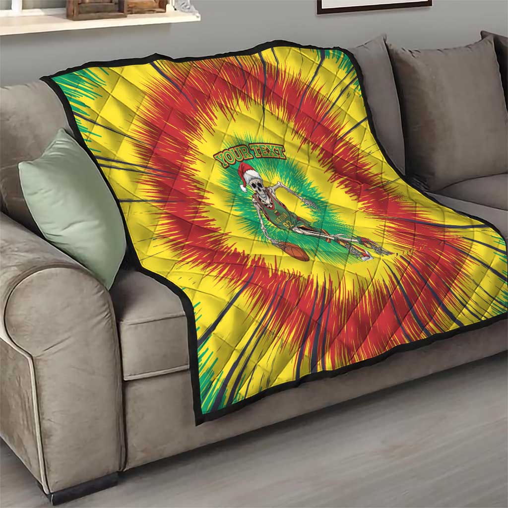 Lithuania Christmas Tie Dye Quilt Skeleton Basketball Slam Dunk - Wonder Print Shop