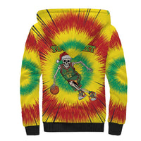 Personalized Lithuania Christmas Tie Dye Sherpa Hoodie Skeleton Basketball Slam Dunk LT19