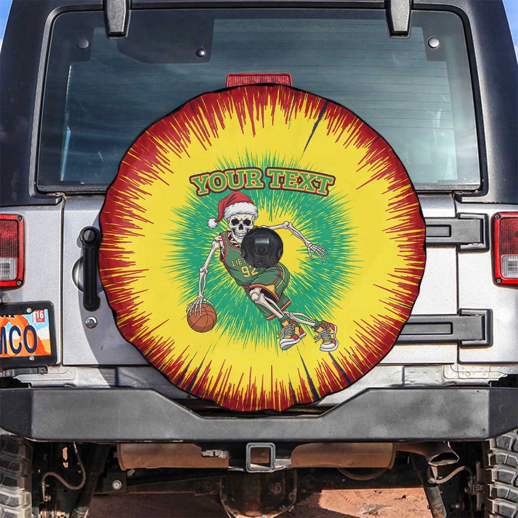 Lithuania Christmas Tie Dye Spare Tire Cover Skeleton Basketball Slam Dunk - Wonder Print Shop