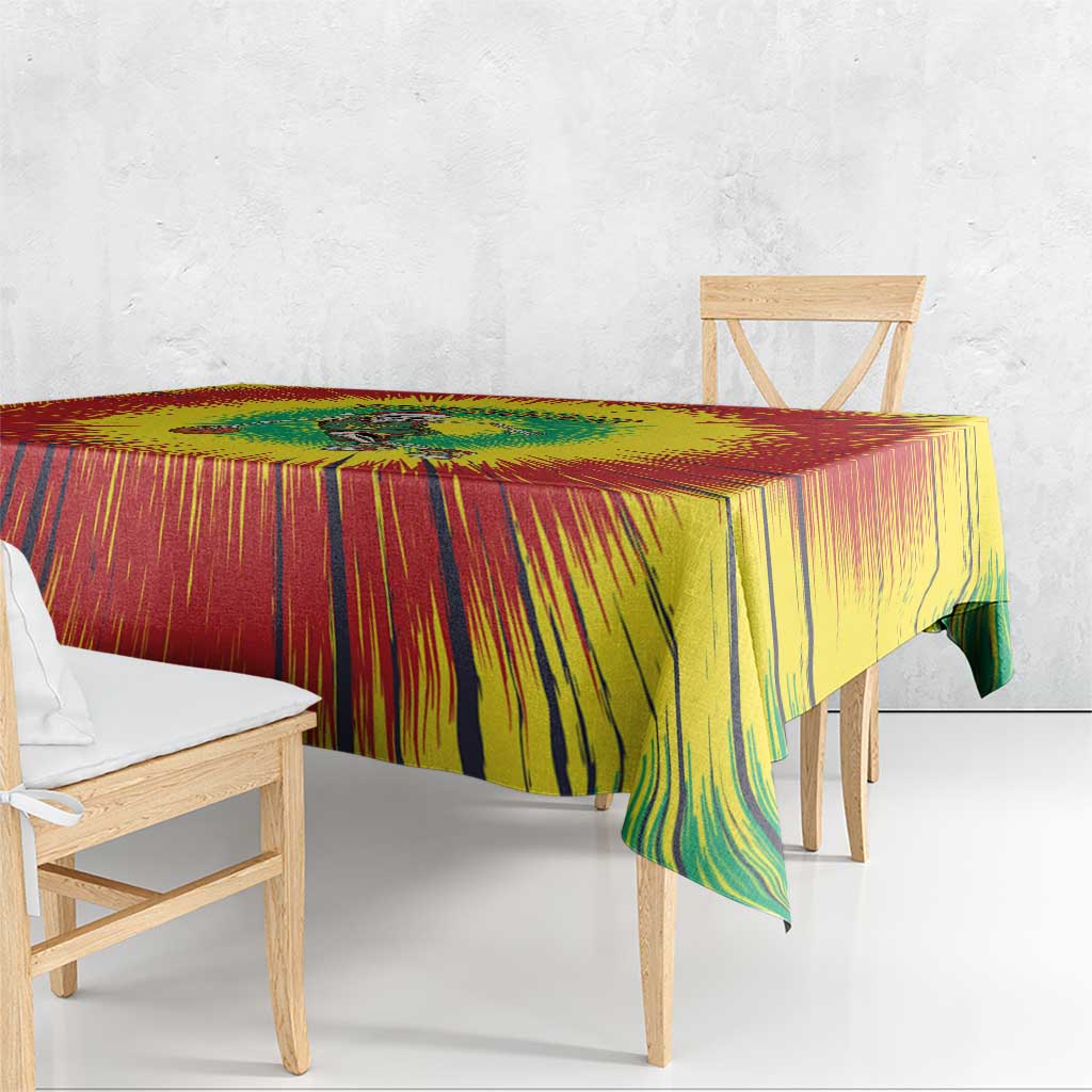 Lithuania Christmas Tie Dye Tablecloth Skeleton Basketball Slam Dunk - Wonder Print Shop