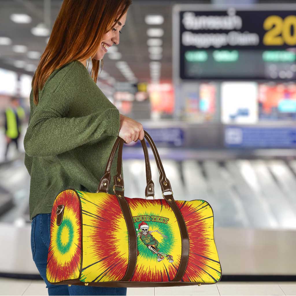 Lithuania Christmas Tie Dye Travel Bag Skeleton Basketball Slam Dunk - Wonder Print Shop