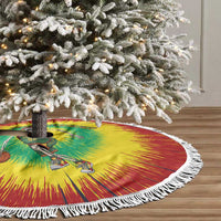 Lithuania Christmas Tie Dye Tree Skirt Skeleton Basketball Slam Dunk - Wonder Print Shop
