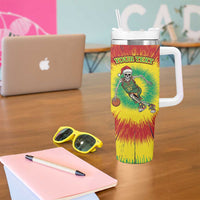 Lithuania Christmas Tie Dye Tumbler With Handle Skeleton Basketball Slam Dunk - Wonder Print Shop