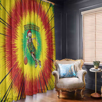 Lithuania Christmas Tie Dye Window Curtain Skeleton Basketball Slam Dunk - Wonder Print Shop