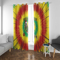 Lithuania Christmas Tie Dye Window Curtain Skeleton Basketball Slam Dunk - Wonder Print Shop