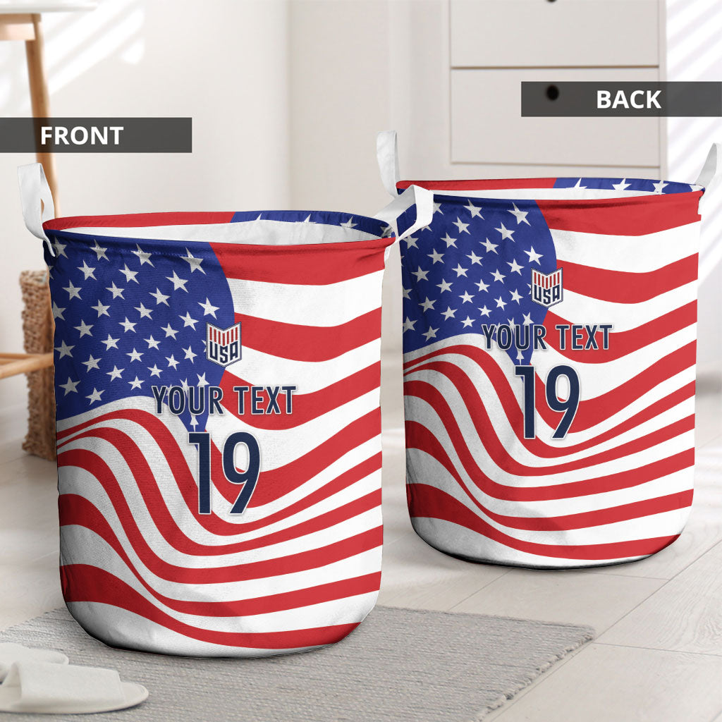 Custom United States Soccer Laundry Basket USA Stars and Stripes Style