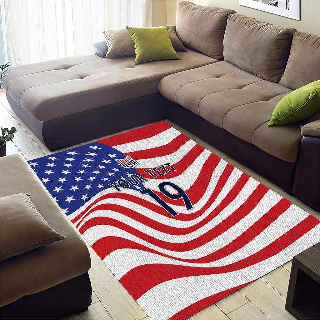 Custom United States Soccer Area Rug USA Stars and Stripes Style