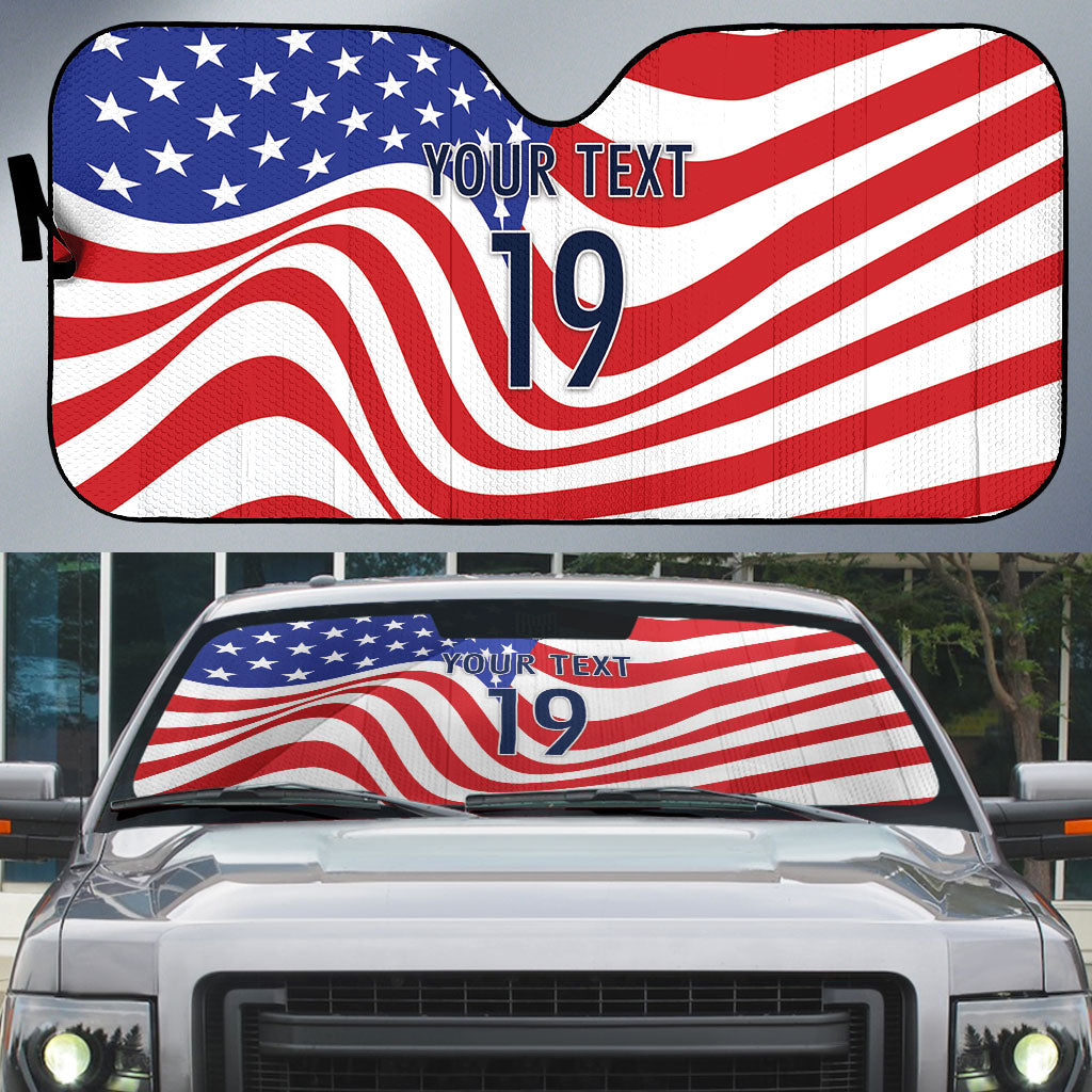 Custom United States Soccer Auto Sun Shade USA Stars and Stripes Style