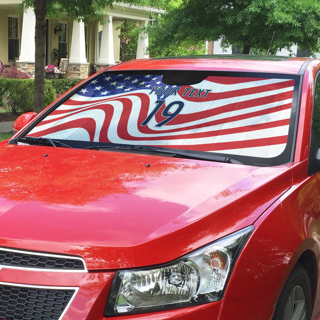 Custom United States Soccer Auto Sun Shade USA Stars and Stripes Style