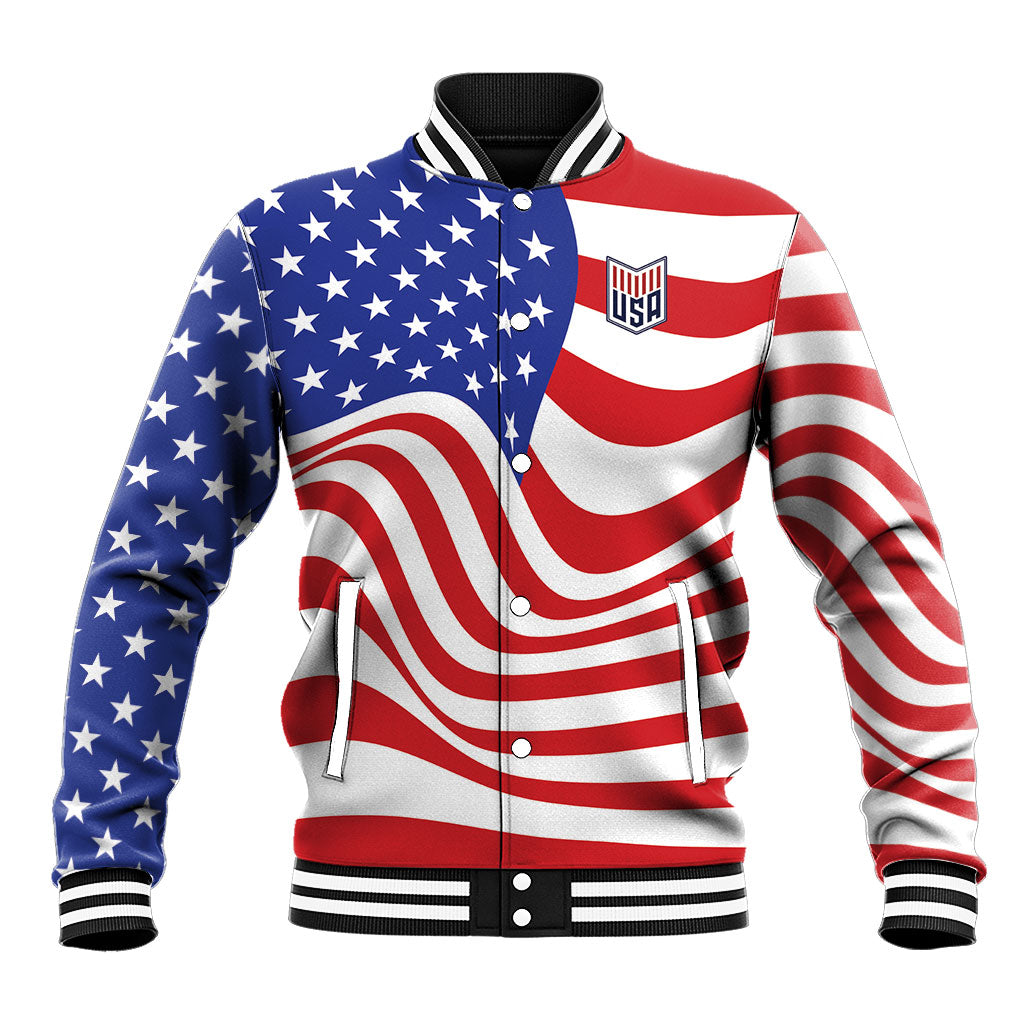 Custom United States Soccer Baseball Jacket USA Stars and Stripes Style