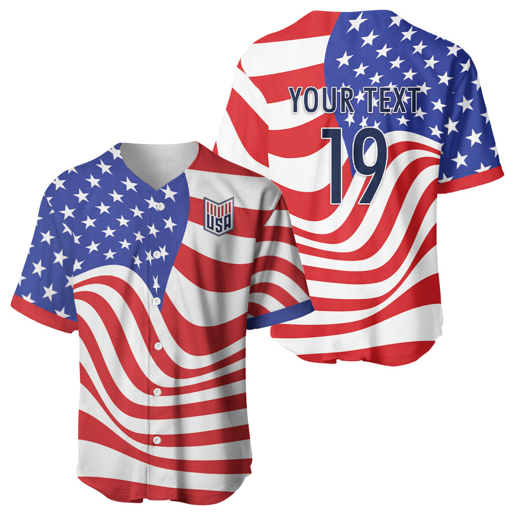 Custom United States Soccer Baseball Jersey USA Stars and Stripes Style