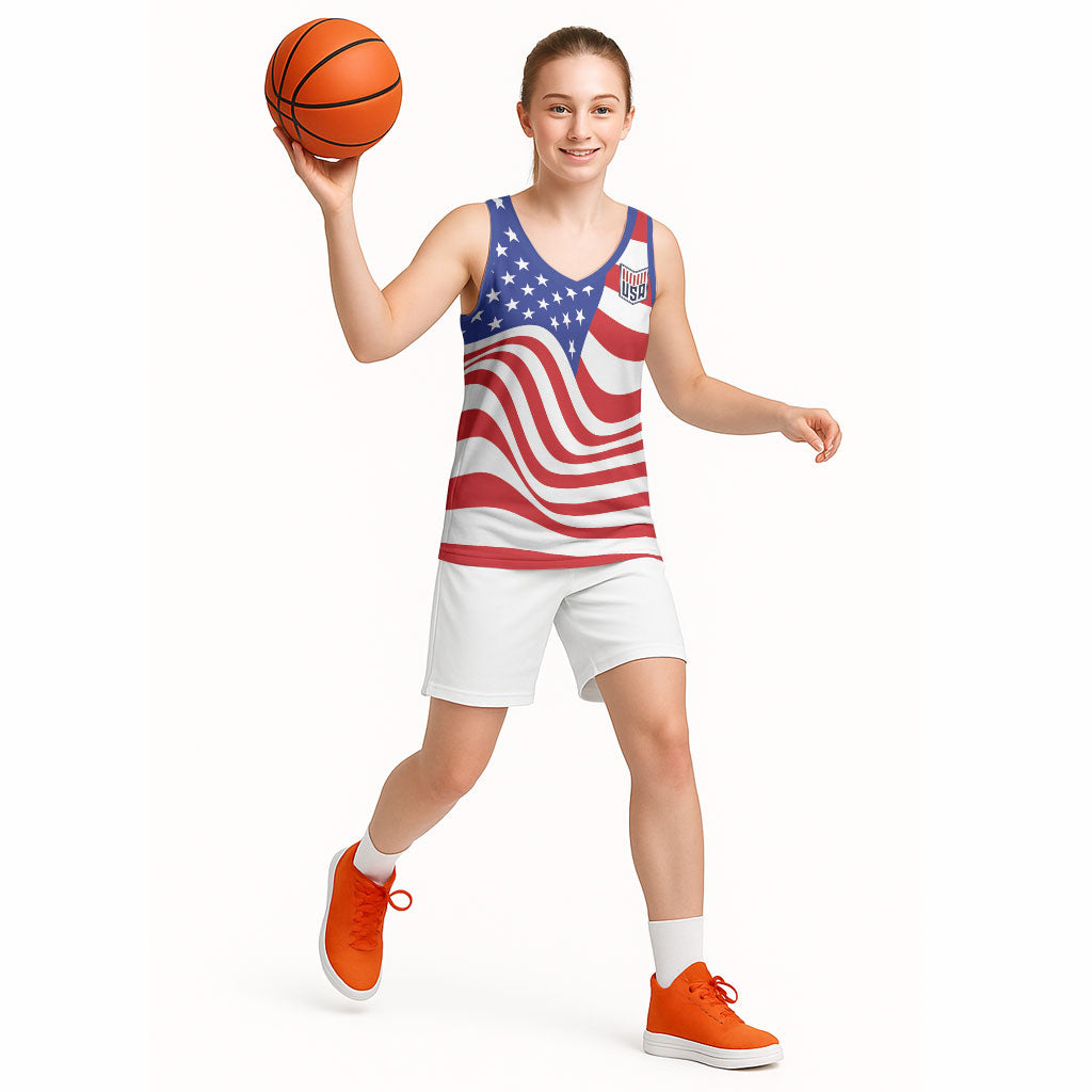 Custom United States Soccer Basketball Jersey USA Stars and Stripes Style