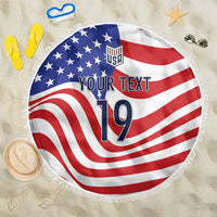 Custom United States Soccer Beach Blanket USA Stars and Stripes Style