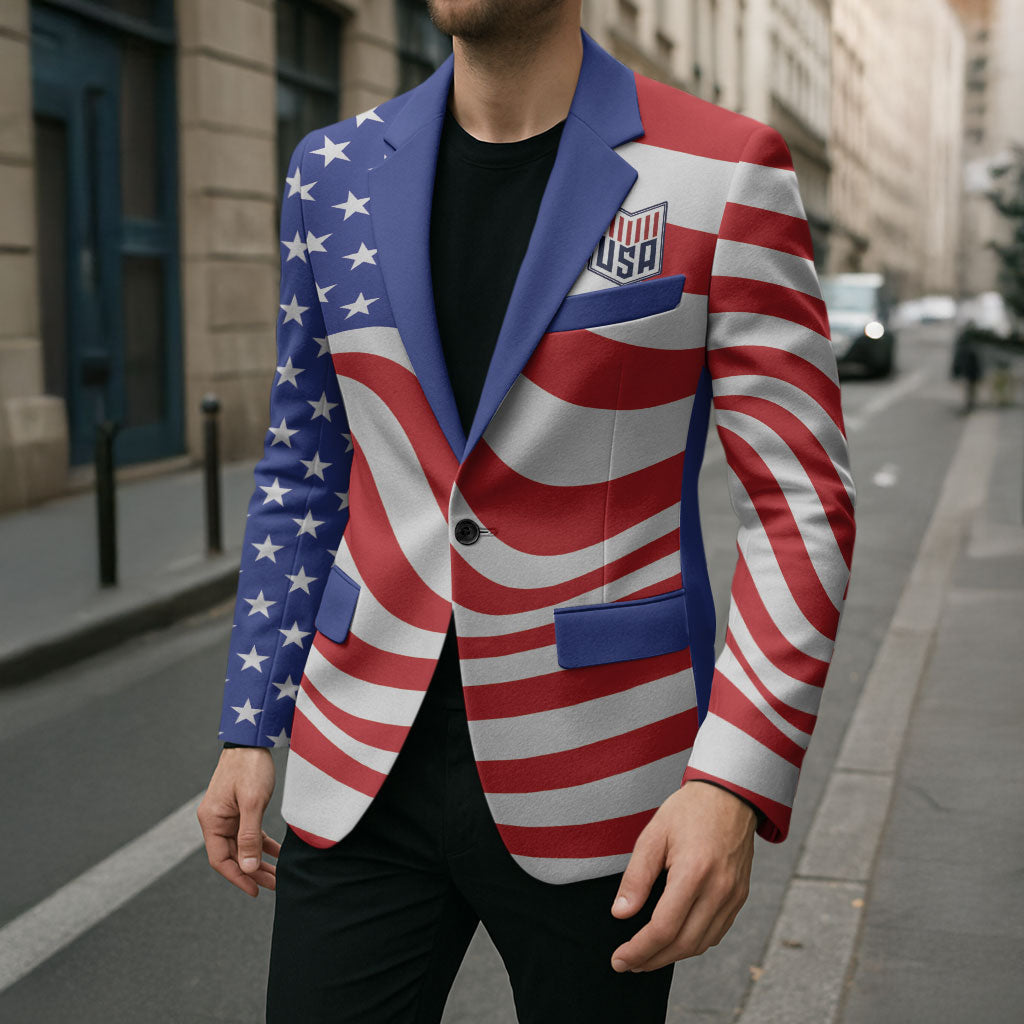 Custom United States Soccer Blazer USA Stars and Stripes Style