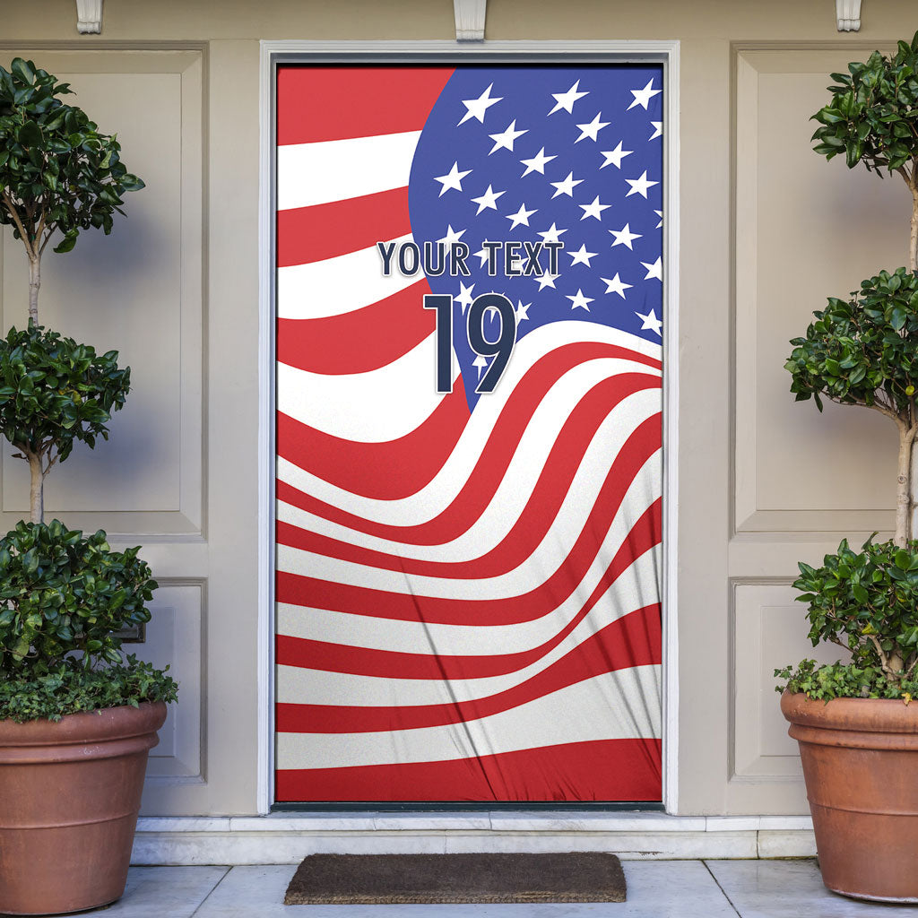 Custom United States Soccer Door Cover USA Stars and Stripes Style