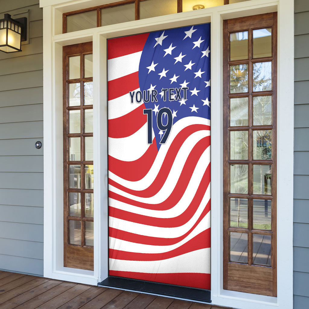 Custom United States Soccer Door Cover USA Stars and Stripes Style