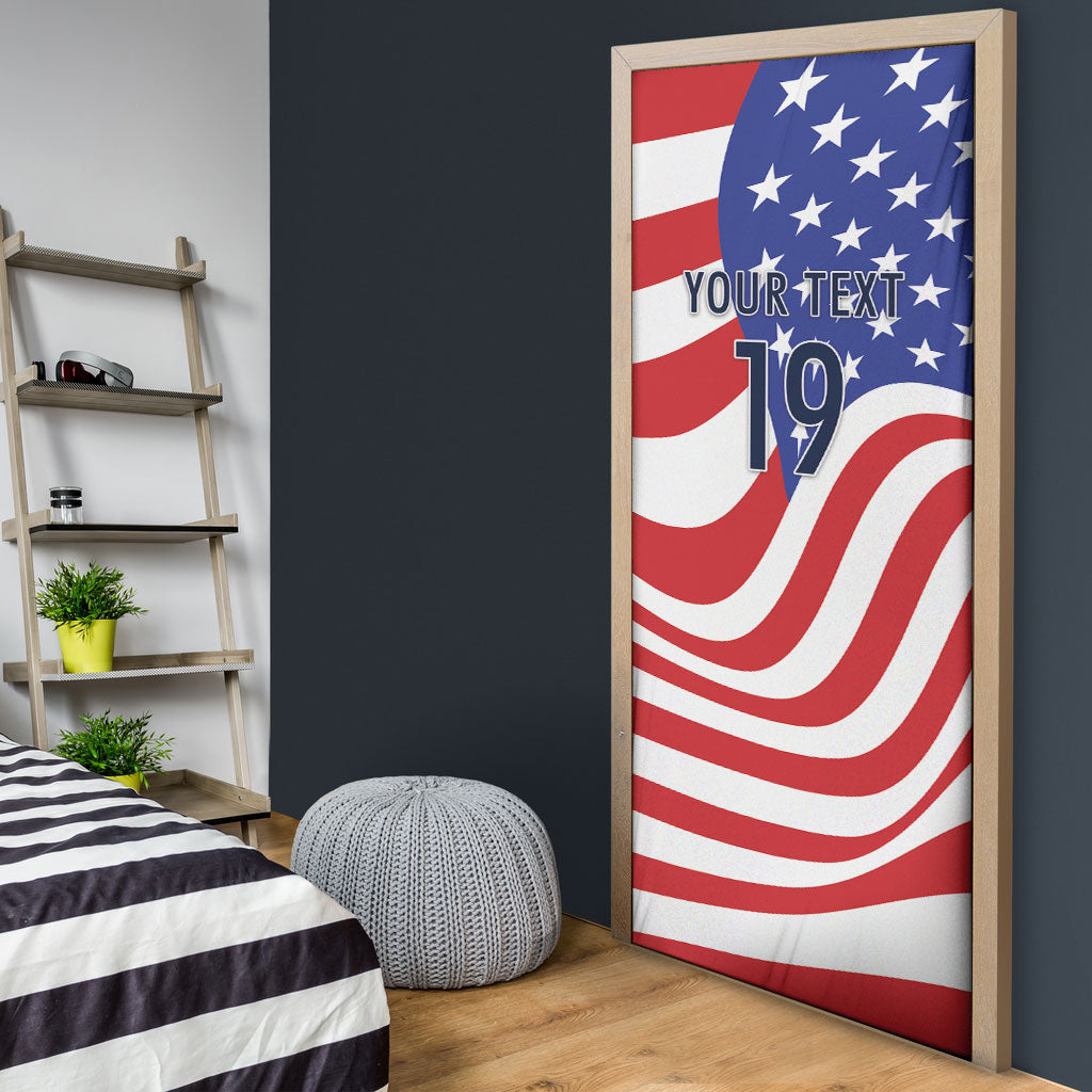 Custom United States Soccer Door Cover USA Stars and Stripes Style